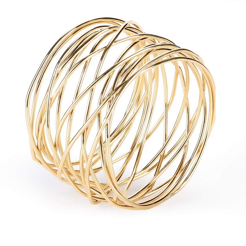 Accmor Napkin Rings, Metal Gold Round Napkin Rings Buckles for Table Decorations, Wedding, Dinner, Party, Set of 6 - Image 3